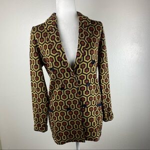 Geometric Patterned Blazer - Multicolor
